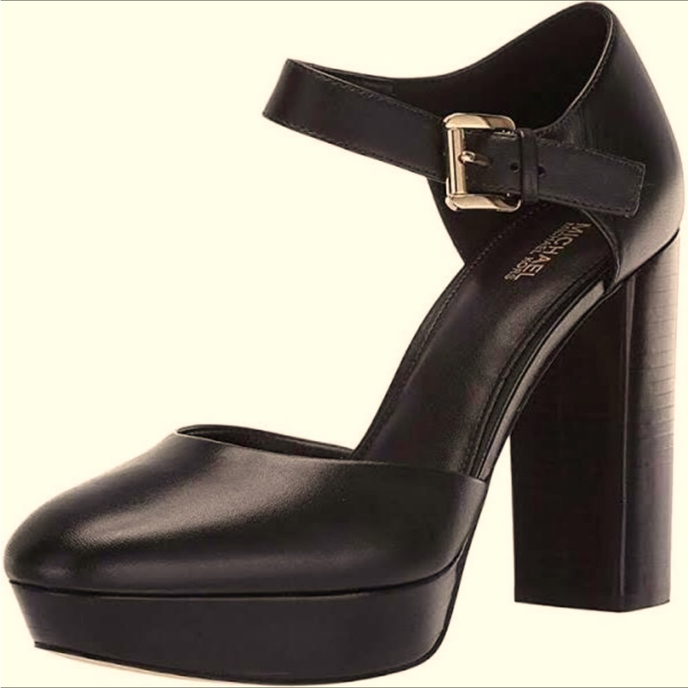 Michael Kors Sierra Platform Black Leather Mary Jane